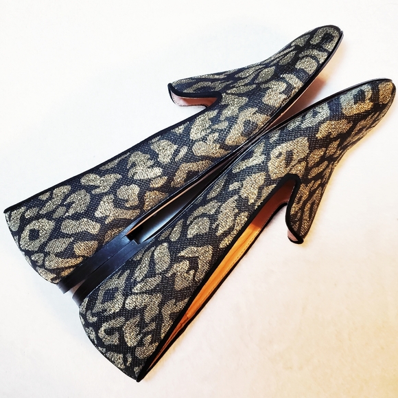 J. Crew Metallic Leopard Print Smoking Loafer 8.5 - Picture 2 of 8